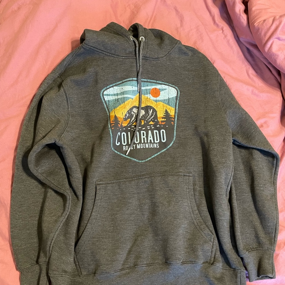 Gray Colorado Rocky Mountains Hoodie